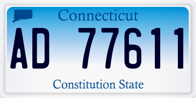 CT license plate AD77611