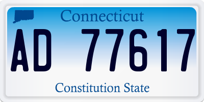 CT license plate AD77617