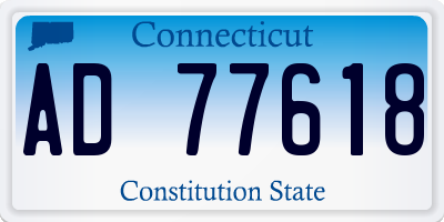 CT license plate AD77618