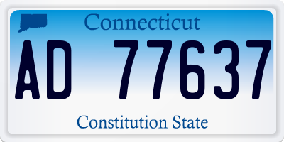 CT license plate AD77637