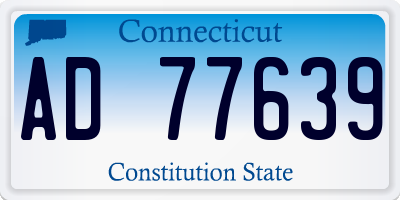 CT license plate AD77639