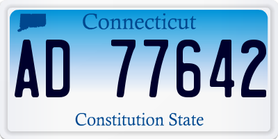 CT license plate AD77642