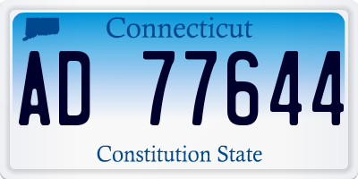 CT license plate AD77644
