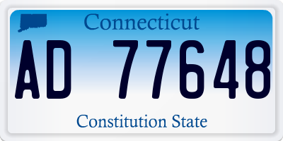 CT license plate AD77648