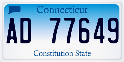 CT license plate AD77649