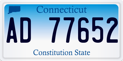 CT license plate AD77652