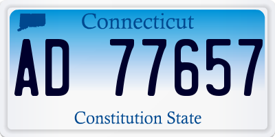 CT license plate AD77657