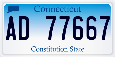 CT license plate AD77667
