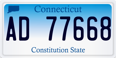 CT license plate AD77668