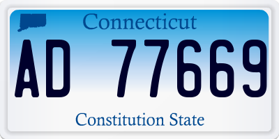 CT license plate AD77669
