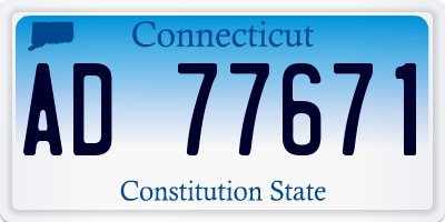CT license plate AD77671