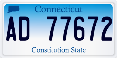 CT license plate AD77672