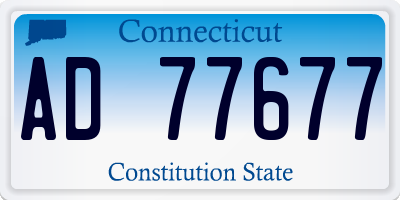 CT license plate AD77677