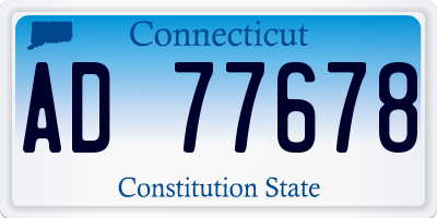 CT license plate AD77678