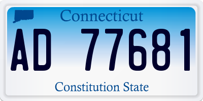 CT license plate AD77681
