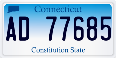 CT license plate AD77685