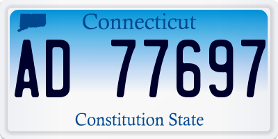 CT license plate AD77697