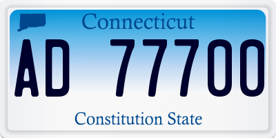 CT license plate AD77700