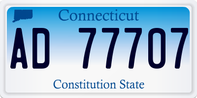CT license plate AD77707