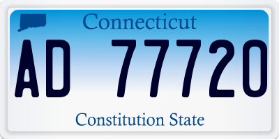 CT license plate AD77720