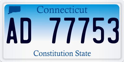 CT license plate AD77753