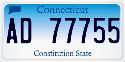 CT license plate AD77755