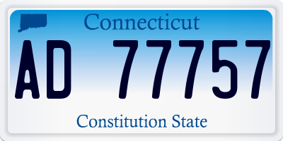 CT license plate AD77757