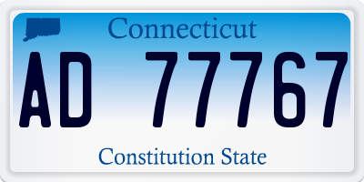 CT license plate AD77767