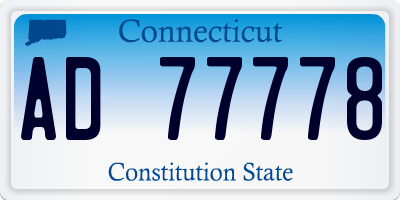 CT license plate AD77778