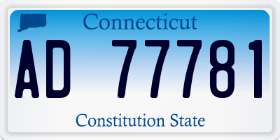 CT license plate AD77781