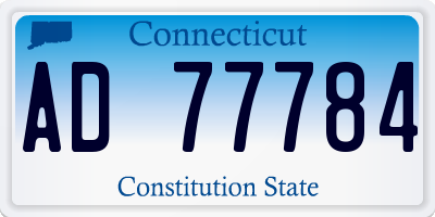 CT license plate AD77784
