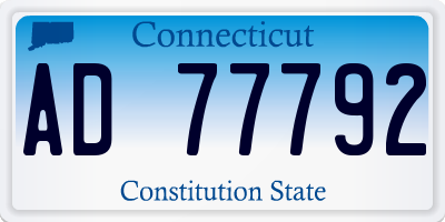 CT license plate AD77792