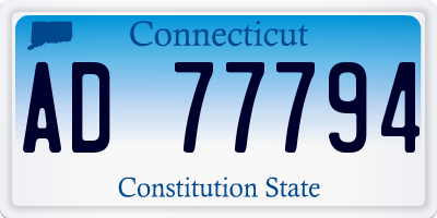 CT license plate AD77794