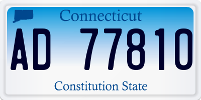 CT license plate AD77810