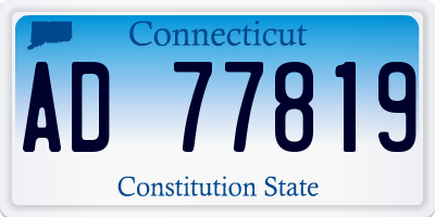CT license plate AD77819