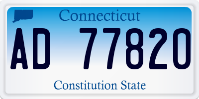 CT license plate AD77820
