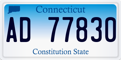 CT license plate AD77830