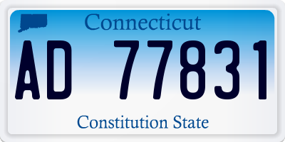 CT license plate AD77831