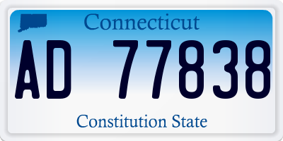 CT license plate AD77838