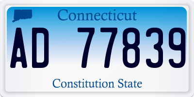 CT license plate AD77839