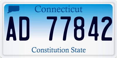 CT license plate AD77842
