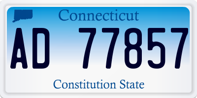 CT license plate AD77857