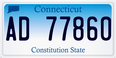 CT license plate AD77860