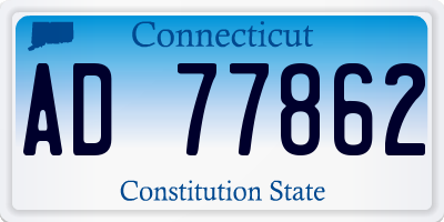CT license plate AD77862