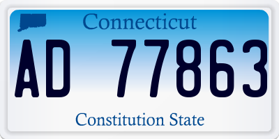 CT license plate AD77863