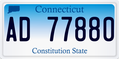 CT license plate AD77880