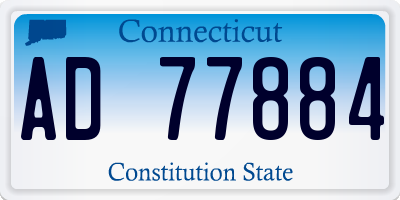 CT license plate AD77884