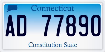 CT license plate AD77890