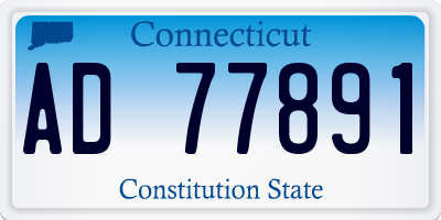 CT license plate AD77891