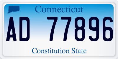 CT license plate AD77896